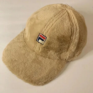 FILA Cap Faux Fur Adjustable Baseball Cap Tan New
